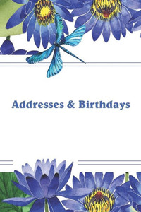 Addresses & Birthdays: Watercolor Blue Lotus