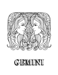 Gemini: Coloring Book with Three Different Styles of All Twelve Signs of the Zodiac. 36 Individual Coloring Pages. 8.5" x 11" (Zodiac Coloring Book)