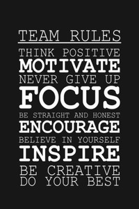 Team Rules - Never Give Up - Think Positive - Believe in Yourself - Always Give Your Best - Focus : Always Encourage & Dream Big - Motivational