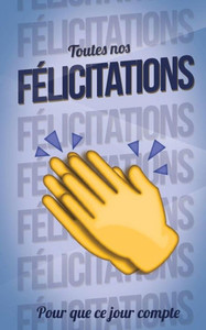 Toutes Nos Felicitations - Bleu - Carte Livre D'Or : Taille M (12,7X20Cm)
