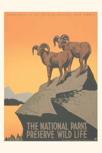Vintage Journal Big Horn Sheep, Travel Poster Vintage Journal Big Horn Sheep, Travel Poster