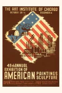 Vintage Journal Poster For American Art Exhibition Vintage Journal Poster For American Art Exhibition