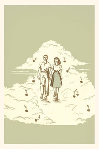 Vintage Journal Couple Strolling On Cloud