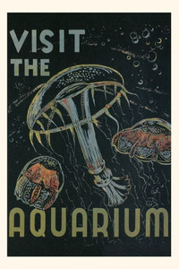 Vintage Journal Visit The Aquarium Poster