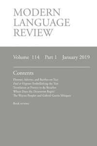 Modern Language Review (114: 1) January 2019 Modern Language Review (114: 1) January 2019