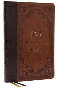 Kjv Bible, Giant Print Thinline Bible, Vintage Series, Leathersoft, Brown, Red Letter, Thumb Indexed, Comfort Print: King James Version