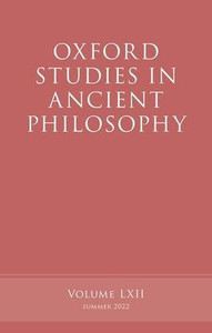 Oxford Studies in Ancient Philosophy, Volume 62