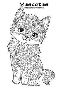 Mascotas libro para colorear para adultos (Spanish Edition)