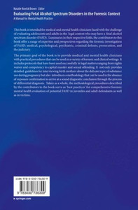 Evaluating Fetal Alcohol Spectrum Disorders In The Forensic Context: A Manual For Mental Health Practice Evaluating Fetal Alcohol Spectrum Disorders In The Forensic Context: A Manual For Mental Health Practice