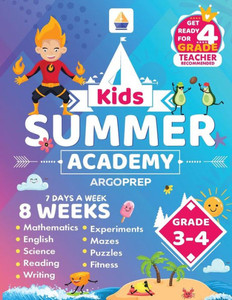 Kids Summer Academy by ArgoPrep - Grades 3-4 : 8 Weeks of Math, Reading, Science, Logic, and Fitness | Online Access Included | Prevent Summer Learning Loss