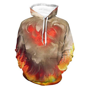 Mens Womens Comfy Hoodies 3D Printed Unisex Long Sleeve Hooded Sweatshirts Arts Valentines Day Love Flames Heart Pattern Outdoor Outfit For Athletic Party
