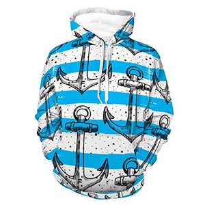 Mens Womens Soft Hoodies 3D Printed Unisex Long Sleeve Hooded T-Shirts Anchors Pattern Pattern Outdoor Outfit For Sports Party