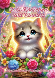 Süße Kätzchen und Blumen : Fantasievolle Ausmalbilder
