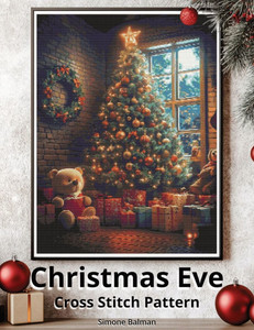 Christmas Eve Cross Stitch Pattern: A Festive Full Coverage Large Print Cross Stitch Design