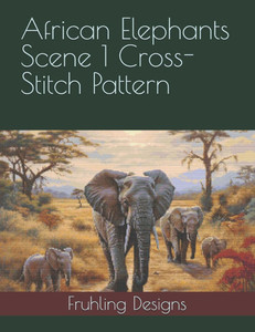 African Elephants Scene 1 Cross-Stitch Pattern
