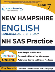 New Hampshire Statewide Assessment System Test Prep: Grade 7 English Language Arts Literacy (ELA) Practice Workbook and Full-length Online Assessments