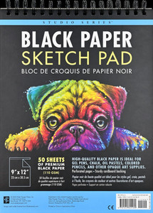 Studio Series Black Paper Sketch Pad 9 X 12 Inches (50 Perforated Sheets) Studio Series Black Paper Sketch Pad 9 X 12 Inches (50 Perforated Sheets)