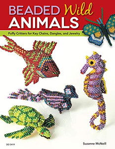 Beaded Wild Animals: Puffy Critters For Key Chains, Dangles, And Jewelry (Design Originals) 10 Projects Include Butterflies, Hummingbird, Turtle, Frog, Seahorse, Cat, Fish, Bear, And Phoenix