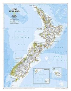 National Geographic: New Zealand Classic Wall Map (23.5 X 30.25 Inches) (National Geographic Reference Map)