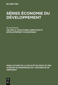 Structures agricoles et dÃ©veloppement economique