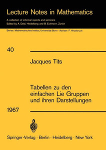 Tabellen Zu Den Einfachen Lie Gruppen Und Ihren Darstellungen