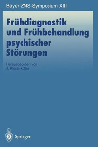 FrÃ¼hdiagnostik Und FrÃ¼hbehandlung Psychischer StÃ¶rungen