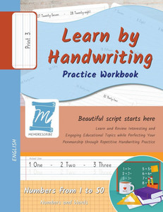 Handwriting Practice Workbook - Numbers from 1 to 50 - Words and Numbers - Print, Level 3: Learn by Handwriting - Children and Adults - N150P3PE