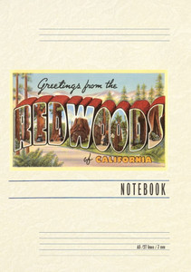 Vintage Lined Notebook Greetings from the Redwoods, California