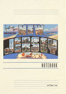 Vintage Lined Notebook Greetings from New Jersey
