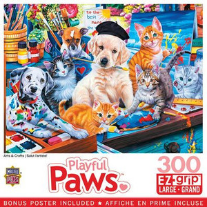 Playful Paws - Art's & Crafts 300pc Ezgrip Puzzle