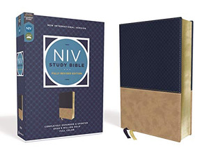 NIV Study Bible, Fully Revised Edition, Leathersoft, Navy/Tan, Red Letter, Comfort Print NIV Study Bible, Fully Revised Edition, Leathersoft, Navy/Tan, Red Letter, Comfort Print