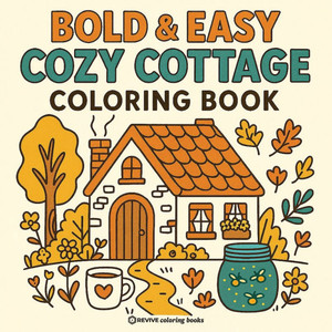 Bold & Easy Cozy Cottage Vibes Coloring Book: Cute Stress Relief Coloring