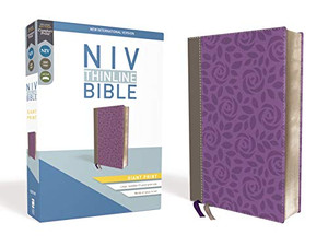 NIV, Thinline Bible, Giant Print, Leathersoft, Gray/Purple, Red Letter, Comfort Print NIV, Thinline Bible, Giant Print, Leathersoft, Gray/Purple, Red Letter, Comfort Print
