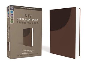 NIV, Super Giant Print Reference Bible, Leathersoft, Brown, Red Letter, Comfort Print NIV, Super Giant Print Reference Bible, Leathersoft, Brown, Red Letter, Comfort Print