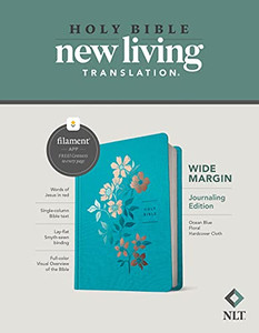 NLT Wide Margin Bible, Filament Enabled Edition (Red Letter, Hardcover Cloth, Ocean Blue Floral)