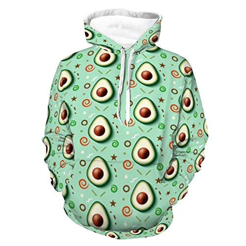 Women Men Hoodies 3D Print Unisex Stretchy Hoodie Pullover Sweatshirt Avocado Pattern Pattern Autumn Outfit with Pocket for Leisure Time