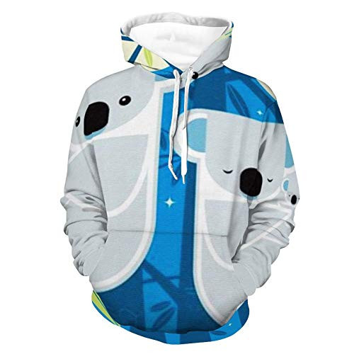 Unisex Women Men Hoodies Long Sleeve Breathable Hoodies and Sweatshirts Australian Koala Pattern Autumn Outfit for Christmas Outdoor