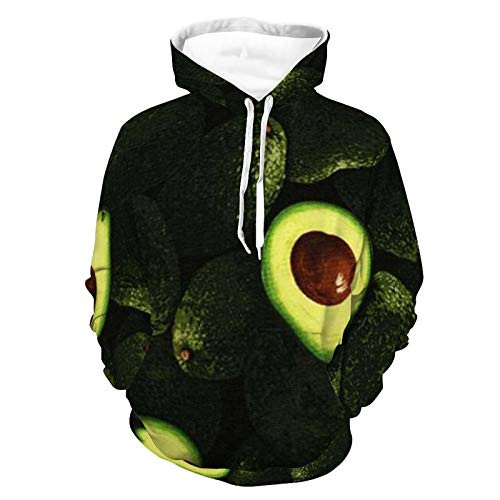 Unisex Women Men Hoodies Long Sleeve Stretchy Pull-Over Hoodie Avocados Toss Pattern Autumn Outfit for Christmas Outdoor