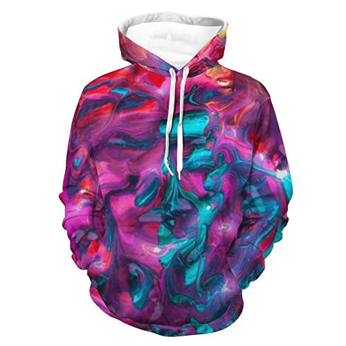 Women Men Hoodies 3D Print Unisex Comfy Sweatshirt Art Purple Petal Pattern Autumn Outfit with Pocket for Daily Wear