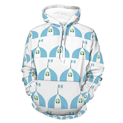 Unisex Women Men Hoodies Long Sleeve Stretchy Hooded T-Shirts Guatemala Logo Flag Pattern Autumn Outfit for Travel Sports