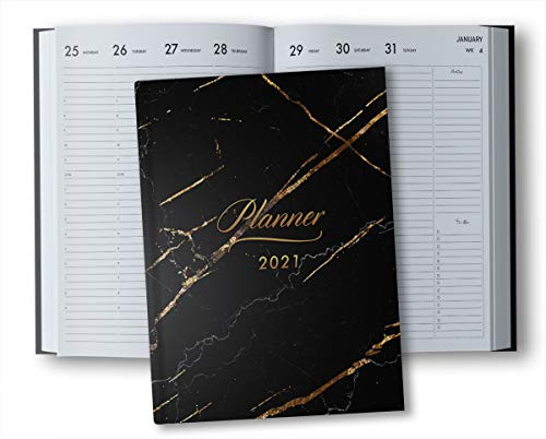 Planner 2021 Vertical Weekly Monthly: 12 Month Hardcover Weekly Monthly Yearly Planner 2021 8.5 x 11 January - December 2021 2 Pages per Week Vertical ... Increments Appointment Book 2021 Black Marble