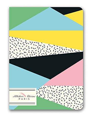 Alibabette Editions Paris - Memphis - Petit Perfect-Bound Notebook - 100 Numbered Pages, 5.9 x 3.93 inches,"Soft Touch" Cover