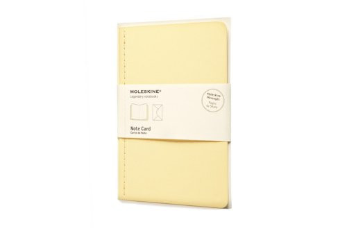 Moleskine Messages Note Card, Large, Plain, Frangipane Yellow, Soft Cover (4.5 x 6.75)
