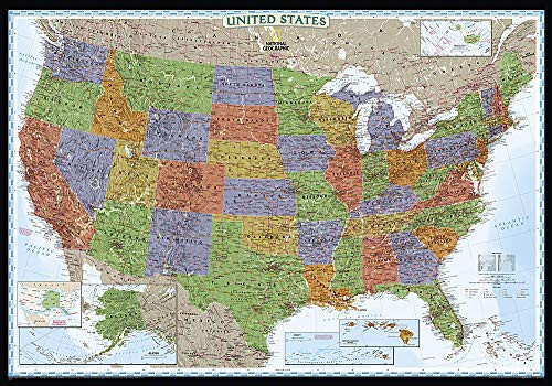 National Geographic: United States Decorator Wall Map - Laminated (43.5 x 30.5 inches) (National Geographic Reference Map)