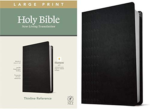 Nlt Large Print Thinline Reference Holy Bible (Red Letter, Leatherlike, Cross Grip Black): Includes Free Access To The Filament Bible App Delivering Study Notes, Devotionals, Worship Music, And Video
