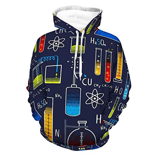 Mens Womens Fashionable Hoodies 3D Printed Unisex Long Sleeve Hoodie Tops Chemistry Experiment Pattern Outdoor Outfit For Sports Party