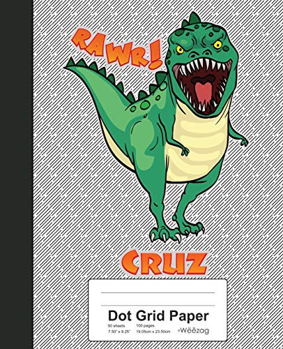 Dot Grid Paper: Cruz Dinosaur Rawr T-Rex Notebook (Weezag Dot Grid Paper Notebook)