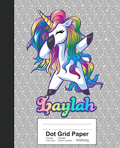 Dot Grid Paper: Laylah Unicorn Rainbow Notebook (Weezag Dot Grid Paper Notebook)