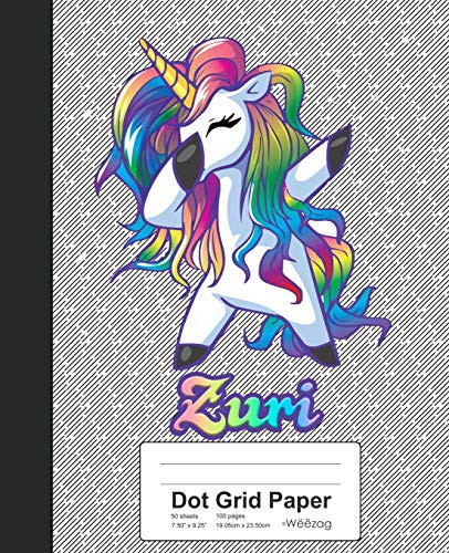 Dot Grid Paper: Zuri Unicorn Rainbow Notebook (Weezag Dot Grid Paper Notebook)