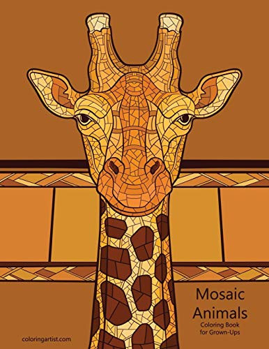 Mosaic Animals Coloring Book For Grown-Ups